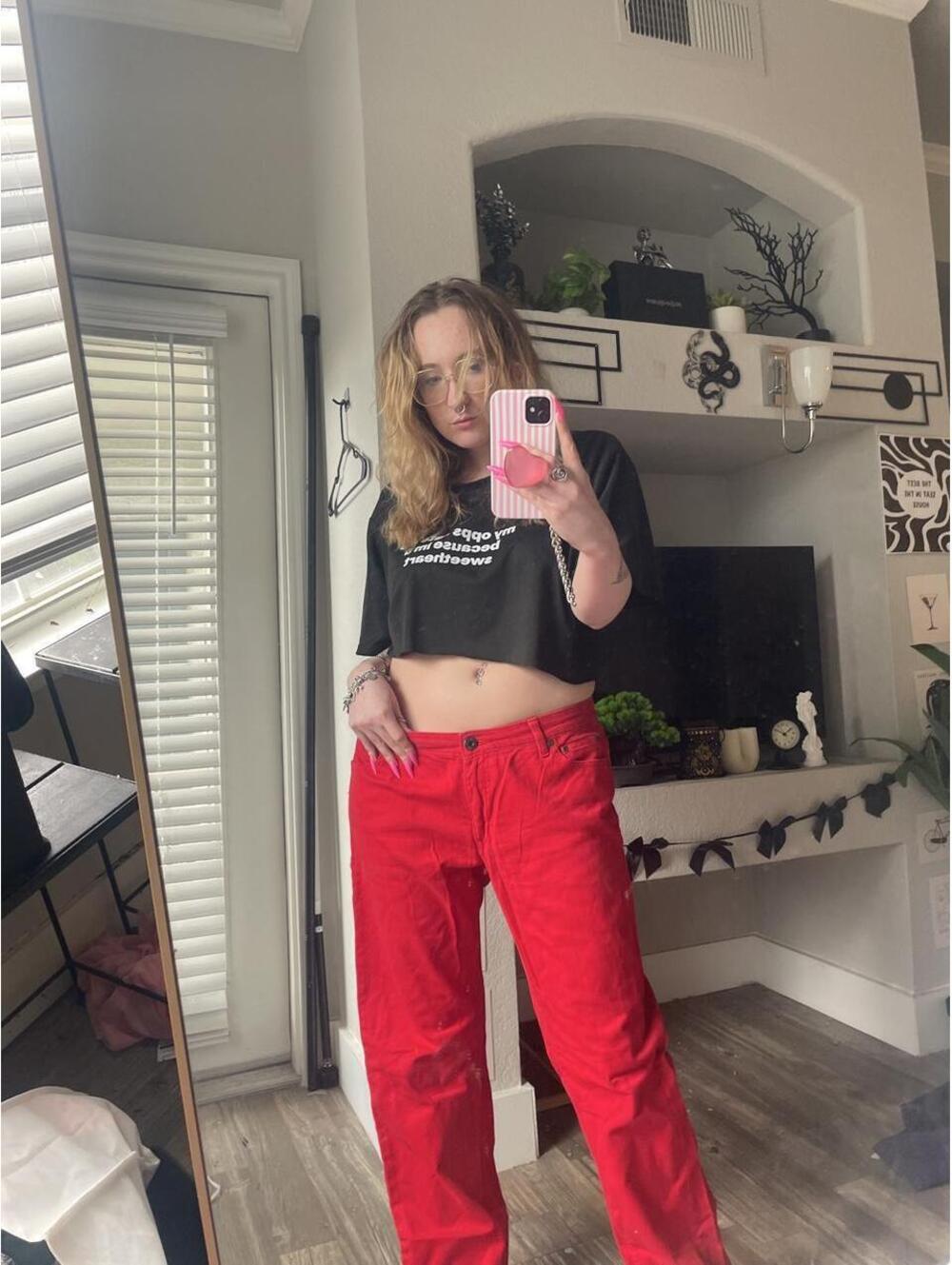 Nautica Red Wide Leg Denim Jeans Size 12